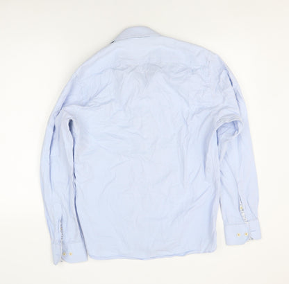 House of Cavani Men's Blue Cotton Button-Up Shirt
