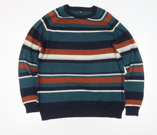 Cotton Traders Men's Multicoloured Large Striped Pullover