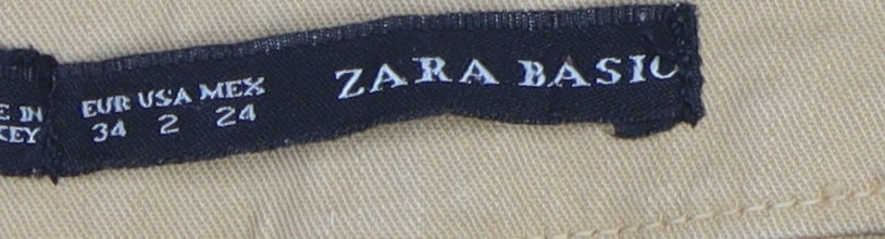 Zara Women's Beige Skinny Jeans, Size 2, Slim Fit