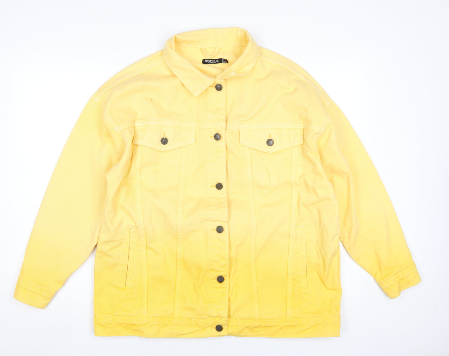 Womens UK Size 4 Nasty Gal Yellow Basic Jacket