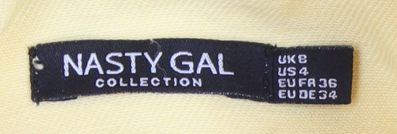 Womens UK Size 4 Nasty Gal Yellow Basic Jacket