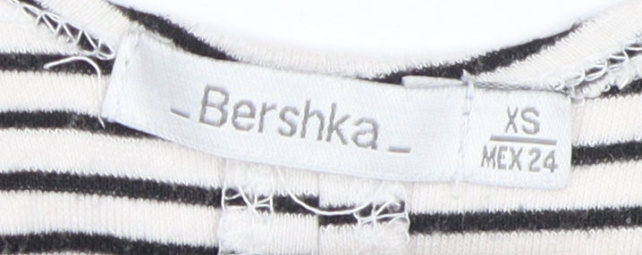Bershka Women's Black Striped Slip Dress XS