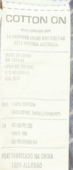 Cotton On Women's Blue Striped Button-Up Shirt XS