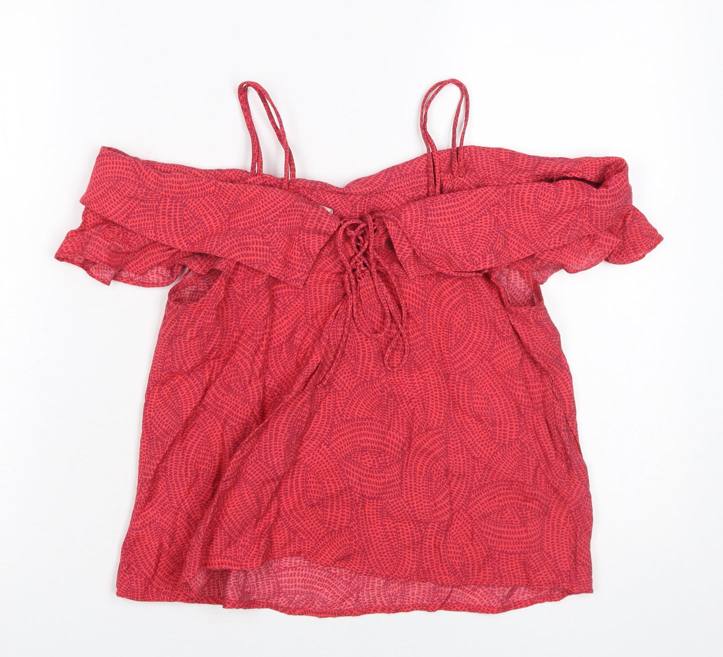 Maeve Women Red XS Off-Shoulder Geometric Blouse