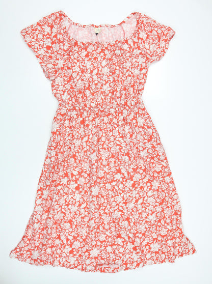 Universal Thread Women's Red Floral A-Line Dress 2XL