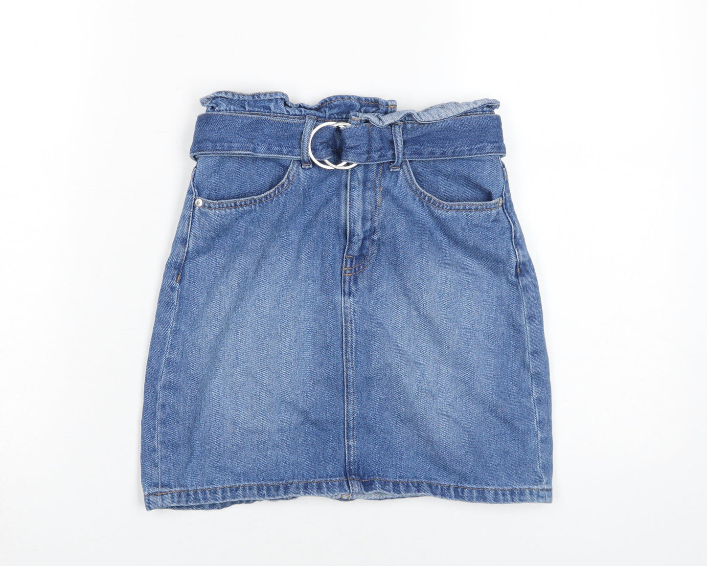 H&M Women's Blue Short Denim Skirt, Size 4