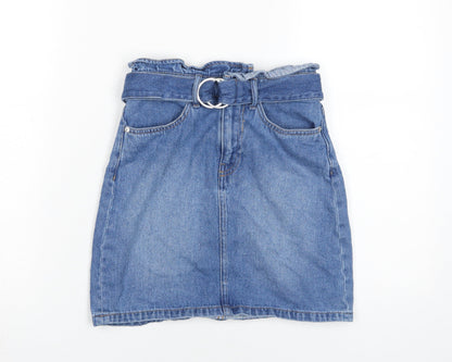 H&M Women's Blue Short Denim Skirt, Size 4