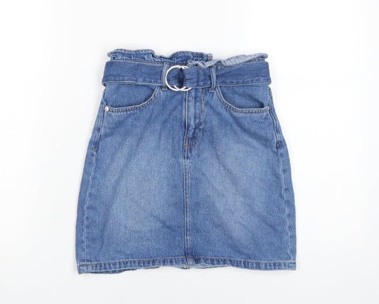 H&M Women's Blue Short Denim Skirt, Size 4