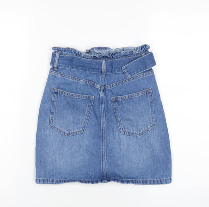 H&M Women's Blue Short Denim Skirt, Size 4