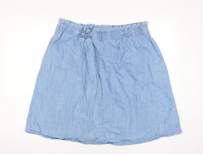 C&A Women's Blue Denim Skirt Size 14 with Buttons