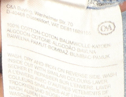 C&A Women's Blue Denim Skirt Size 14 with Buttons