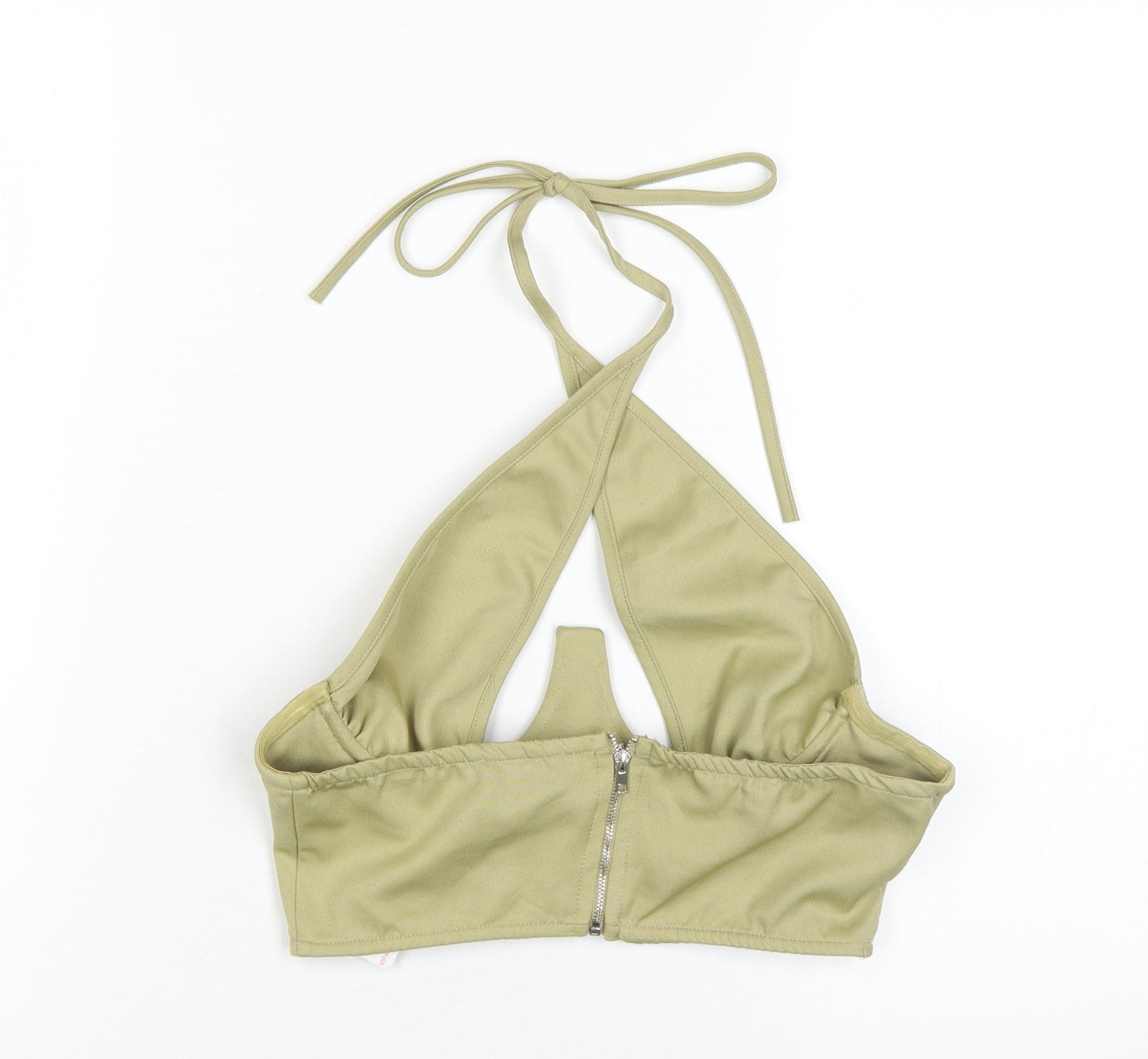 Womens UK Size 8 PRETTYLITTLETHING Green Cropped Tank