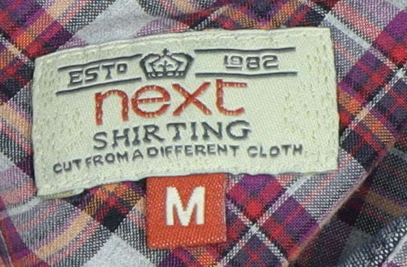 Next Men's Multicoloured M Regular Fit Plaid Shirt