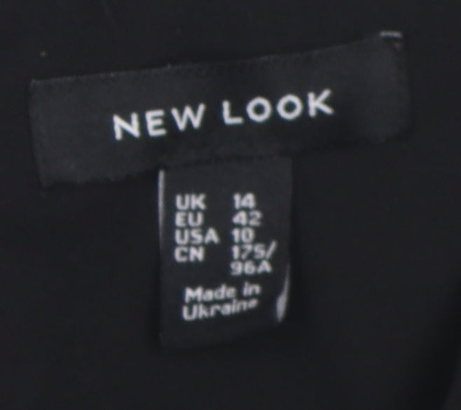 Womens UK Size 14 New Look Black Basic Blouse