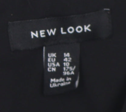 Womens UK Size 14 New Look Black Basic Blouse