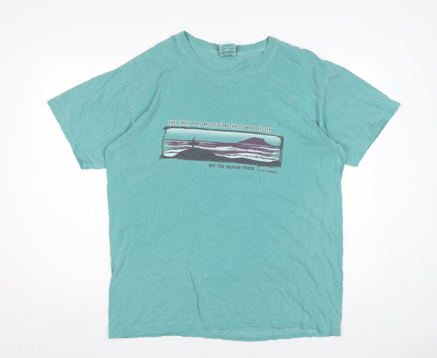 Mens UK Size L Comfort Colors Blue  T-Shirt
