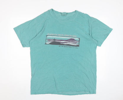 Mens UK Size L Comfort Colors Blue  T-Shirt