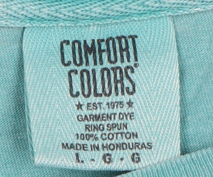 Mens UK Size L Comfort Colors Blue  T-Shirt