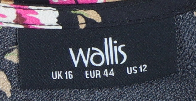 Womens UK Size 16 Wallis Black Tunic Blouse