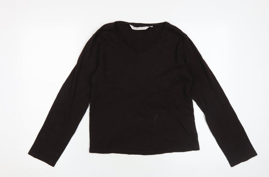 EWM Pure Classics Black V-Neck Long Sleeve Top S