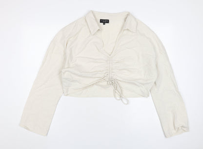 Womens UK Size 18 In the Style Beige Cropped Blouse