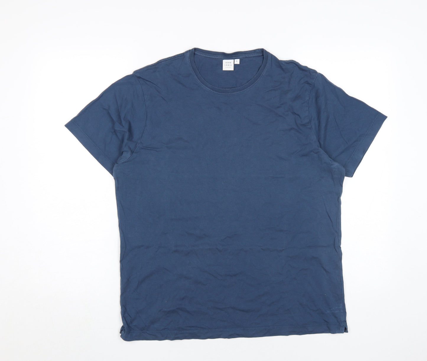John Lewis Men's Blue Crew Neck T-Shirt Size L