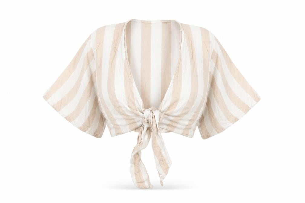 Womens UK Size S American Eagle Beige Wrap Blouse