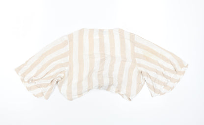 Womens UK Size S American Eagle Beige Wrap Blouse