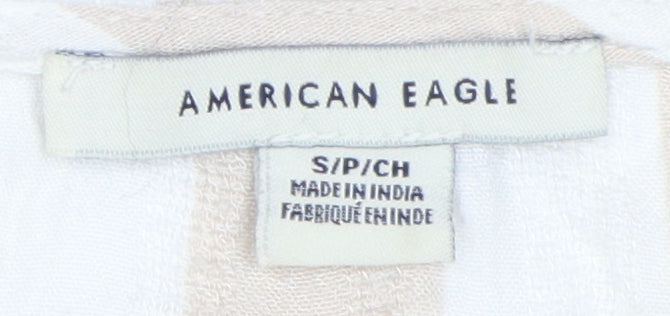 Womens UK Size S American Eagle Beige Wrap Blouse