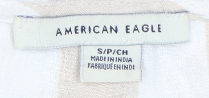 Womens UK Size S American Eagle Beige Wrap Blouse