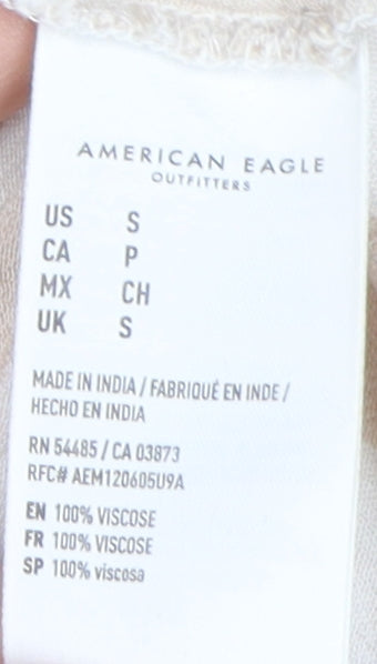 Womens UK Size S American Eagle Beige Wrap Blouse
