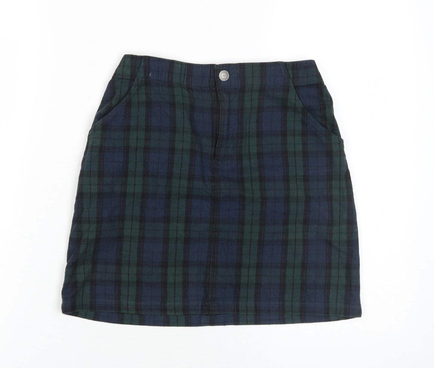 Hollister Women's XS Plaid Blue Pencil Skirt