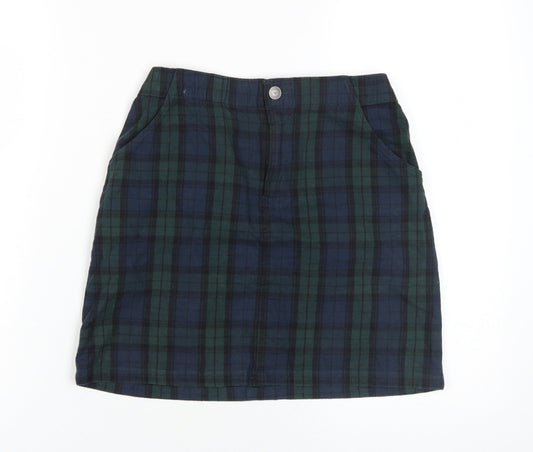 Hollister Women's XS Plaid Blue Pencil Skirt