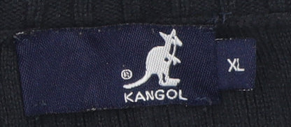 Kangol Men's Black XL 1/2 Zip Pullover Cotton Jumper