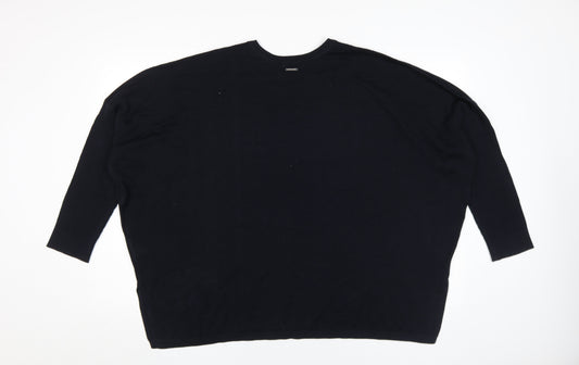 DKNY JEANS Women's Black Star Pullover Jumper V-Neck L