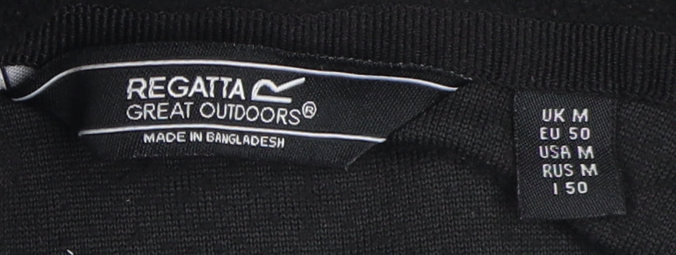 Mens UK Size M Regatta Black 1/4 Zip Sweatshirt