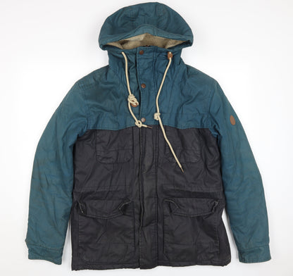 Mens UK Size L OPEN Blue Parka Coat