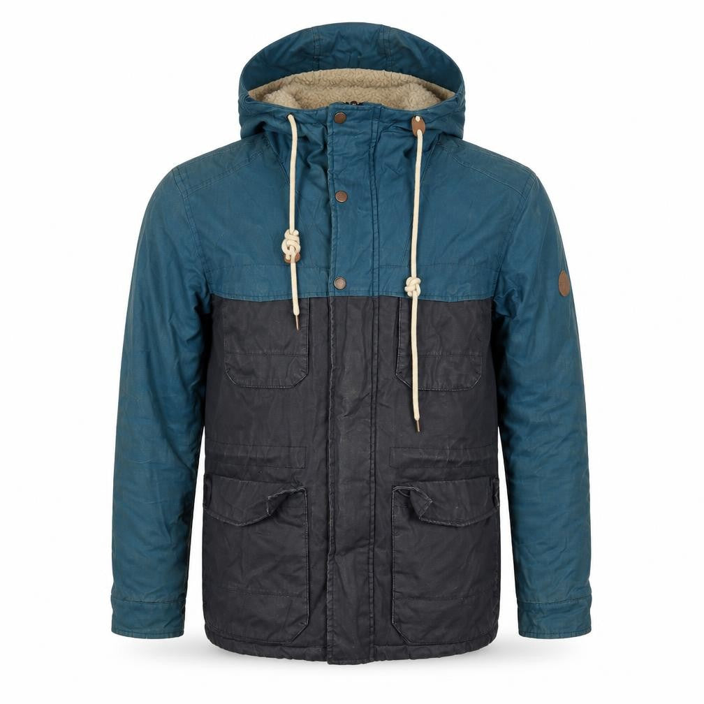 Mens UK Size L OPEN Blue Parka Coat