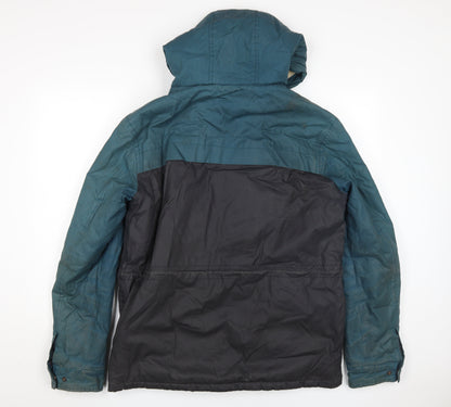 Mens UK Size L OPEN Blue Parka Coat