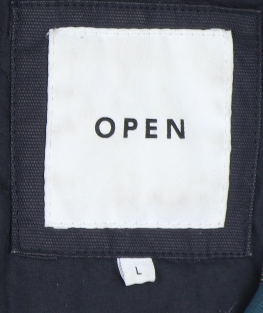 Mens UK Size L OPEN Blue Parka Coat