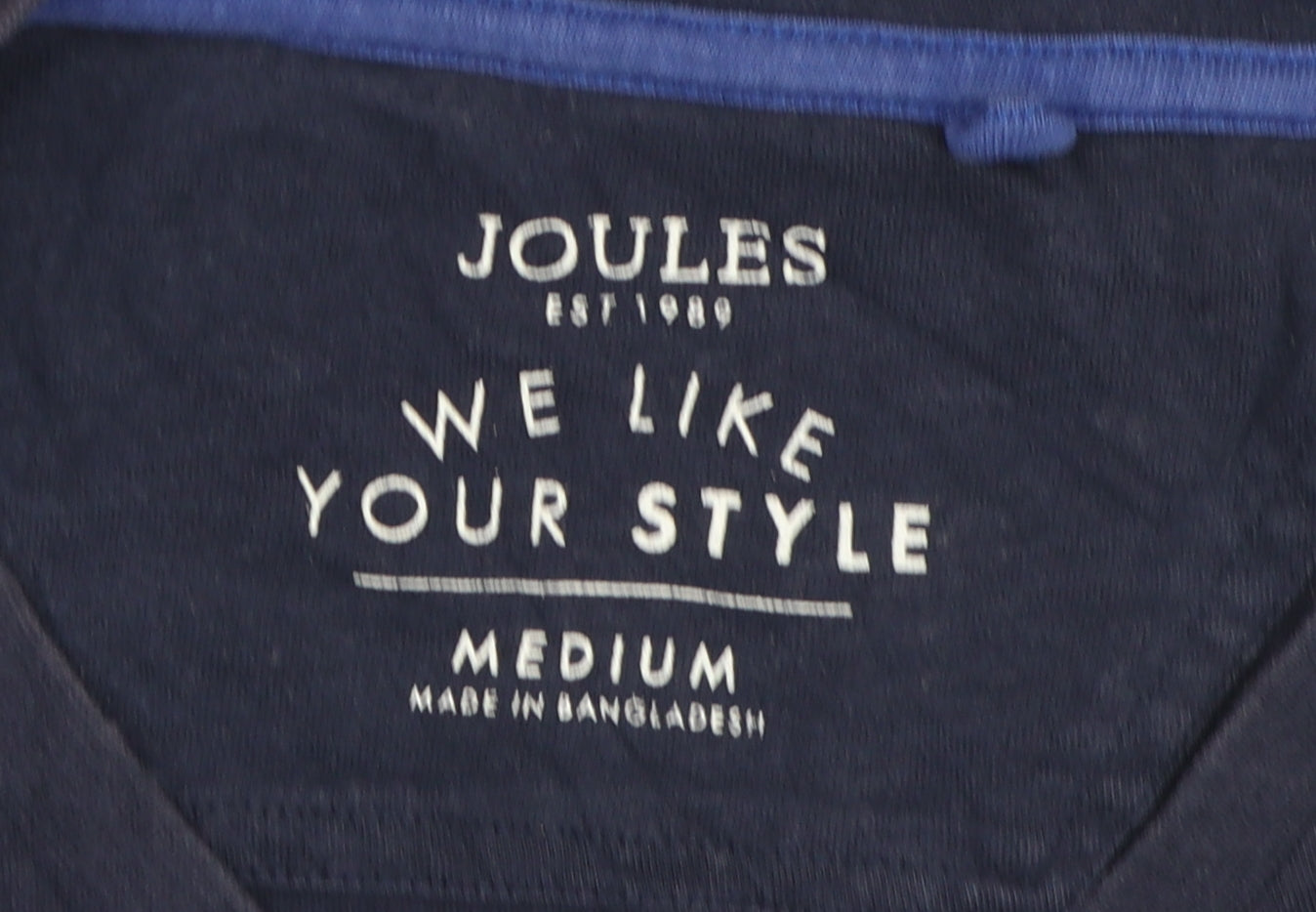 Joules Men's Blue Cotton Hiking T-Shirt, Medium