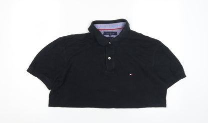 Unisex Adults UK Size XL Tommy Hilfiger Black Cropped Polo