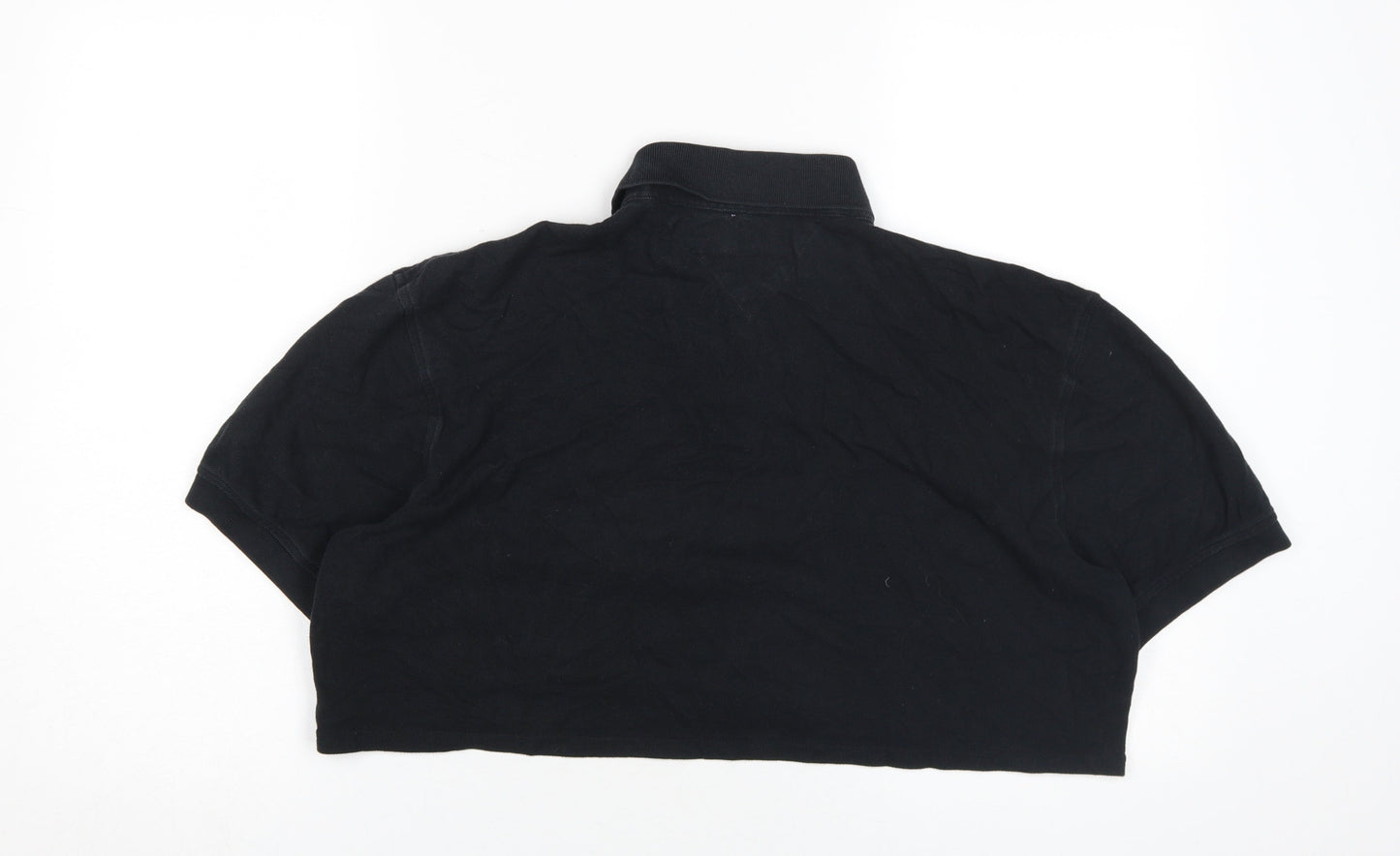 Unisex Adults UK Size XL Tommy Hilfiger Black Cropped Polo