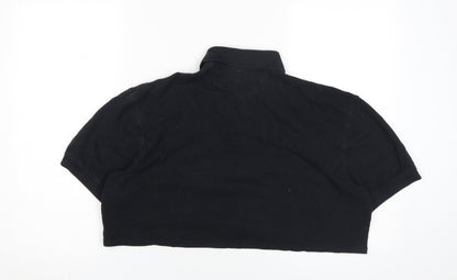 Unisex Adults UK Size XL Tommy Hilfiger Black Cropped Polo