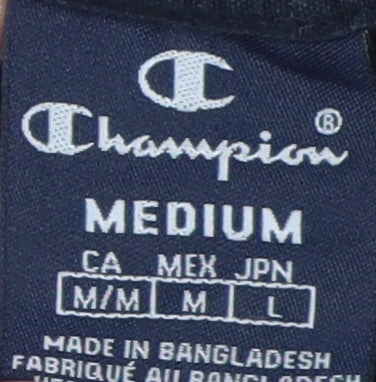 Mens UK Size M Champion Black  T-Shirt