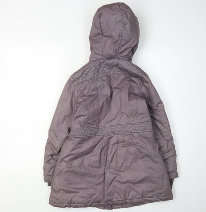 Vertbaudet Girls Grey Parka Coat 7-8 Years