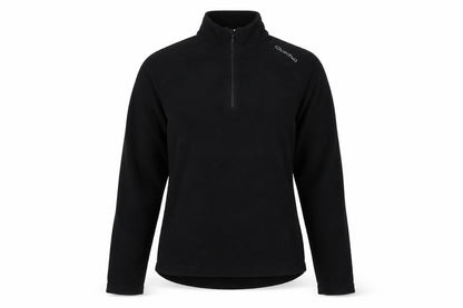 Front view of Quechua unisex black xs fleece sweatshirt