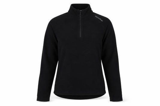 Front view of Quechua unisex black xs fleece sweatshirt