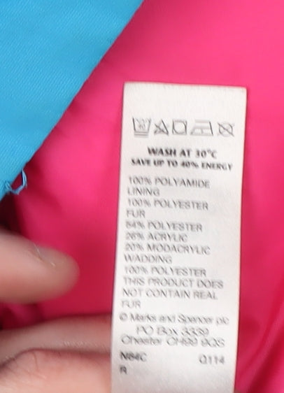 Marks and Spencer Girls Blue Puffer Jacket 11-12 Years