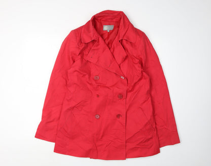 Womens UK Size 12 Mia Moda Red Pea Coat